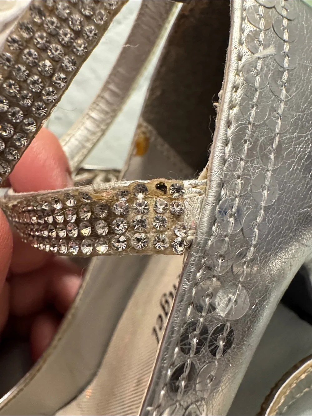 Sparkly Silver Holiday/Party Shoes with Small Heel
